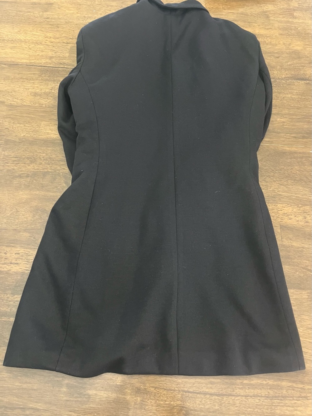 Womens Black Coat Tailored Button Front Wool Blend Long Sleeves Size 12 - Picture 6 of 8